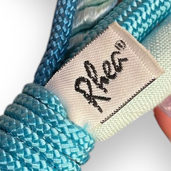 Rhea Knot Front Back Closure Elastic Belt Women's Small Blue Braided VTG Hook - Picture 7 of 11